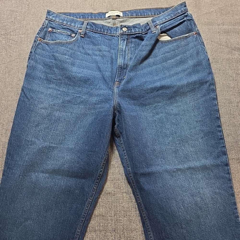 Abercrombie Fitch Jeans Women Size 35 20R Blue 90s Relaxed High Rise Curve Love